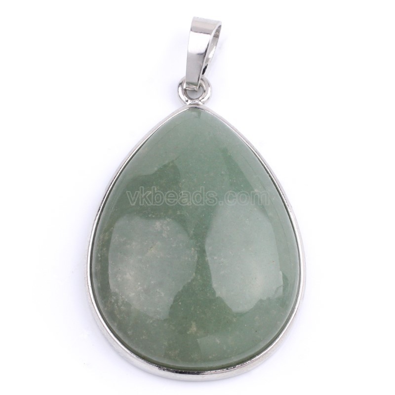 Multi-Gemstone Smooth Teardrop Pendants, with Rhodium Plated Base Metal Findings, Approx 25x33mm, Sell by Piece