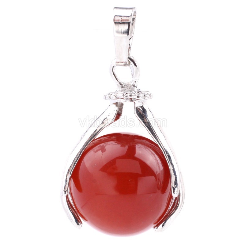 Multi-Gemstone Two Hands Holding Sphere Pendants, with Rhodium Plated Base Metal Findings, Approx 18x27mm, Sell by Piece
