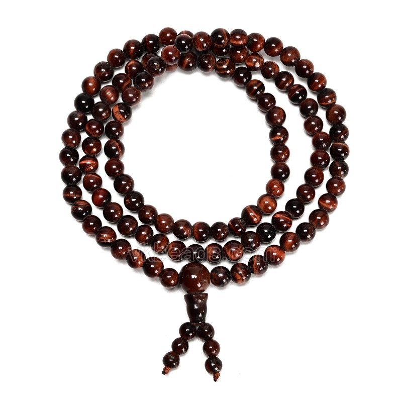 AB+ Grade Red Tiger Eye Smooth Round Beads Necklace Bracelets, Approx 6mm, 66cm Long, Sell by Piece