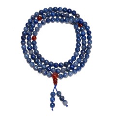 Blue Aventurine Smooth Round Beads Necklace Bracelets, with Red Agate, Approx 6mm, 66cm Long, Sell by Piece