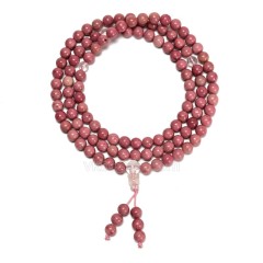 Rhodochrosite Smooth Round Beads Necklace Bracelets, with Clear Quartz, Approx 6mm, 66cm Long, Sell by Piece