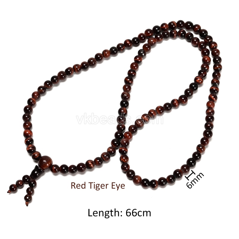 AB+ Grade Red Tiger Eye Smooth Round Beads Necklace Bracelets, Approx 6mm, 66cm Long, Sell by Piece