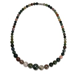 Fancy Jasper/Indian Agate Graduated Smooth Round Necklaces, Approx 6-14mm, Sell by Piece