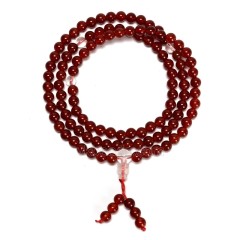 Red Agate Smooth Round Beads Necklace Bracelets, with Clear Quartz, Approx 6mm, 66cm Long, Sell by Piece