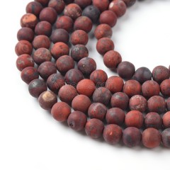 Poppy Jasper Matte Round Beads Strands, Approx 4-10mm, 36-38cm/strand