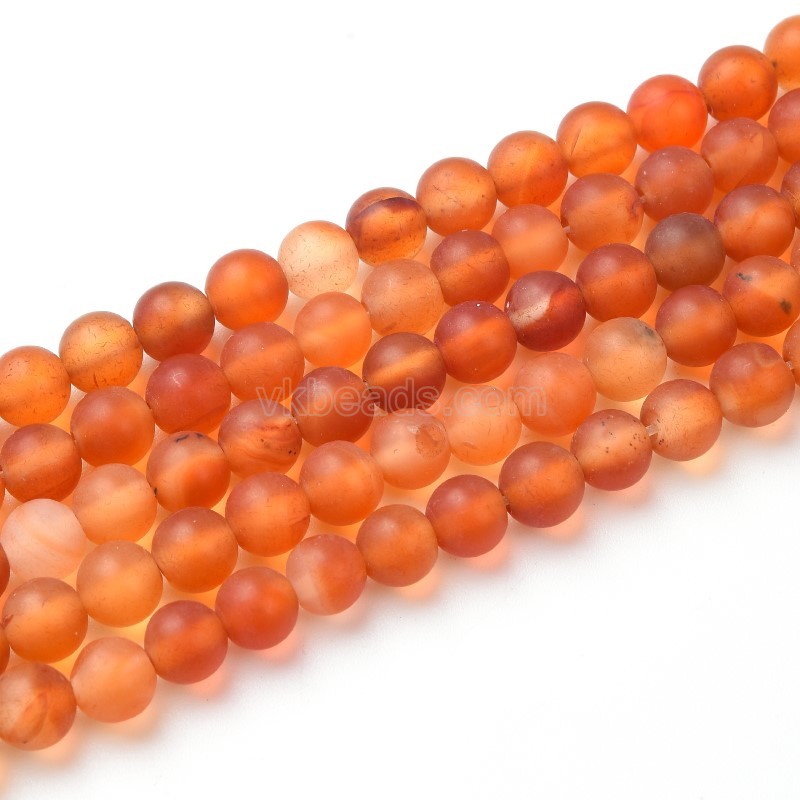 Natural Carnelian Matte Round Beads Strands, Approx 4-10mm, 36-38cm/strand