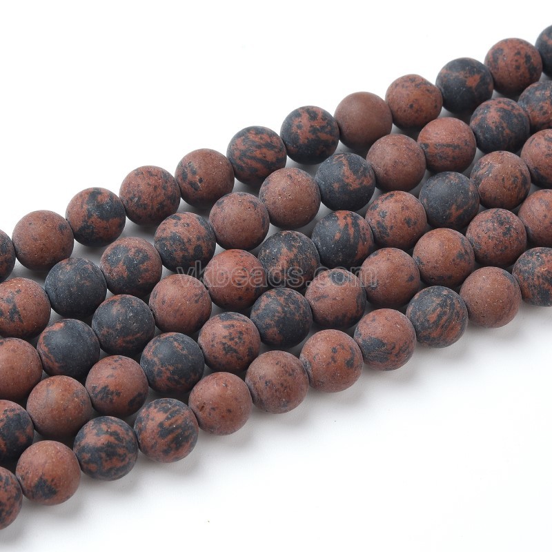 Mahogany Obsidian Matte Round Beads Strands, Approx 4-10mm, 36-38cm/strand
