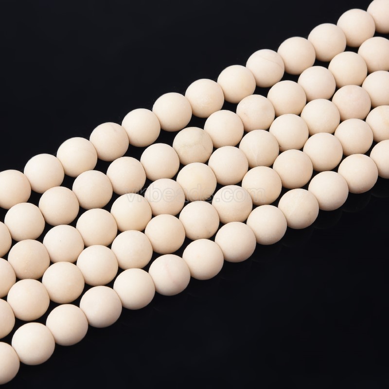 Creamy Petrified Wood Matte Round Beads Strands, Approx 4-10mm, 36-38cm/strand