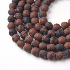 Mahogany Obsidian Matte Round Beads Strands, Approx 4-10mm, 36-38cm/strand