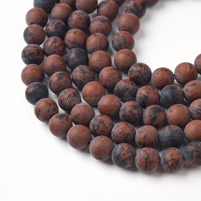 Mahogany Obsidian Matte Round Beads Strands, Approx 4-10mm, 36-38cm/strand