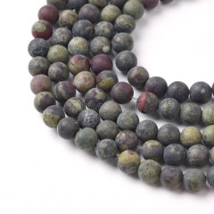 Dragon Blood Stone Matte Round Beads Strands, Approx 4-10mm, 36-38cm/strand
