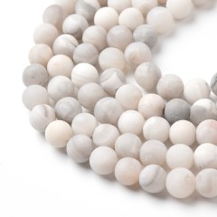 White Crazy Agate Matte Round Beads Strands, Approx 4-10mm, 36-38cm/strand