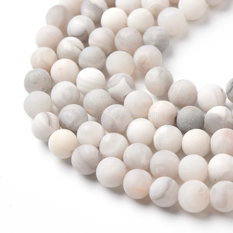 White Crazy Agate Matte Round Beads Strands, Approx 4-10mm, 36-38cm/strand