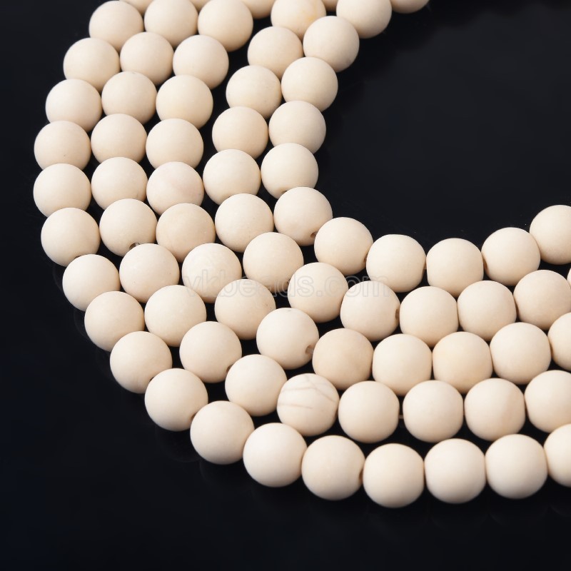 Creamy Petrified Wood Matte Round Beads Strands, Approx 4-10mm, 36-38cm/strand