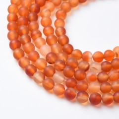 Natural Carnelian Matte Round Beads Strands, Approx 4-10mm, 36-38cm/strand