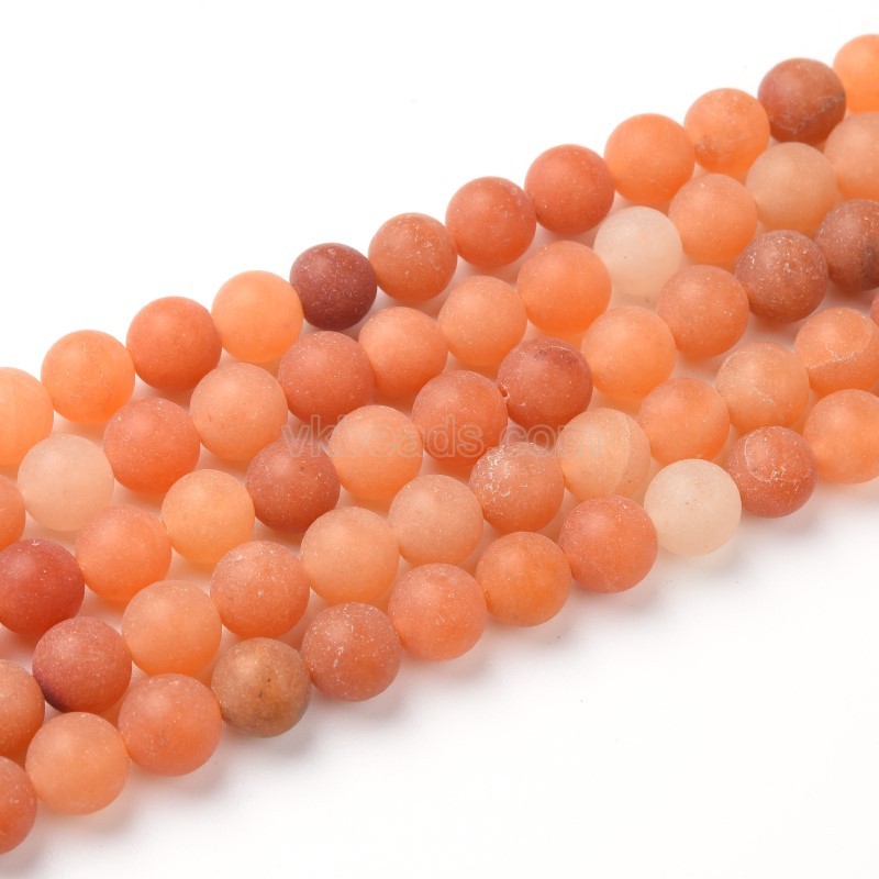 AB+ Grade Red Aventurine Matte Round Beads Strands, Approx 4-10mm, 36-38cm/strand