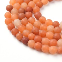 AB+ Grade Red Aventurine Matte Round Beads Strands, Approx 4-10mm, 36-38cm/strand