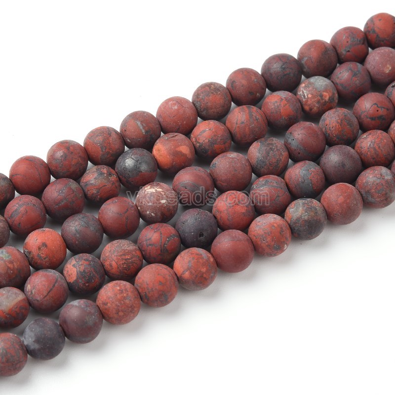 Poppy Jasper Matte Round Beads Strands, Approx 4-10mm, 36-38cm/strand