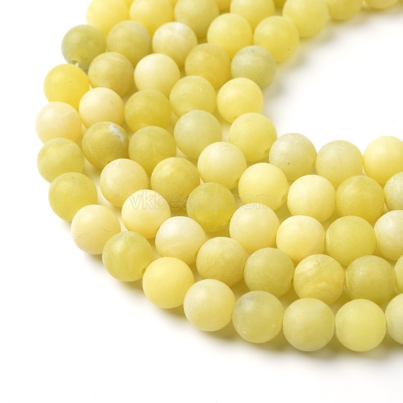 Lemon Jade Matte Round Beads Strands, Approx 4-10mm, 36-38cm/strand
