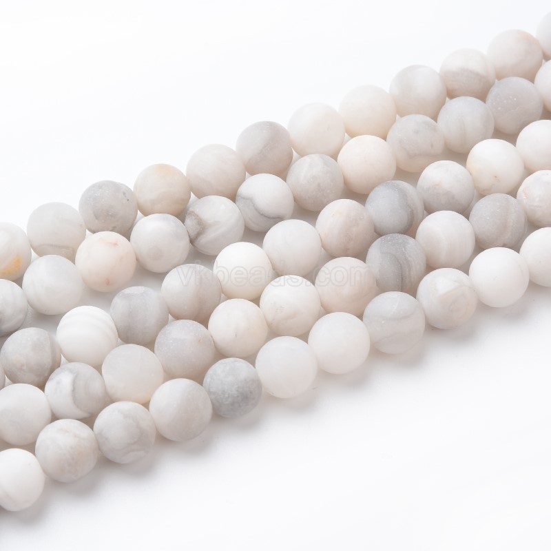 White Crazy Agate Matte Round Beads Strands, Approx 4-10mm, 36-38cm/strand