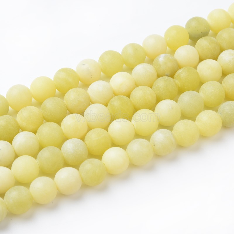 Lemon Jade Matte Round Beads Strands, Approx 4-10mm, 36-38cm/strand