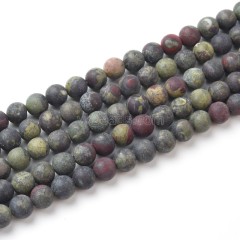 Dragon Blood Stone Matte Round Beads Strands, Approx 4-10mm, 36-38cm/strand
