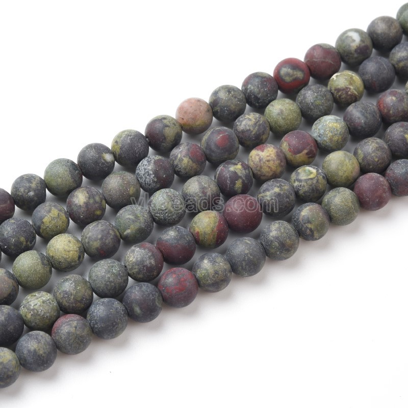 Dragon Blood Stone Matte Round Beads Strands, Approx 4-10mm, 36-38cm/strand