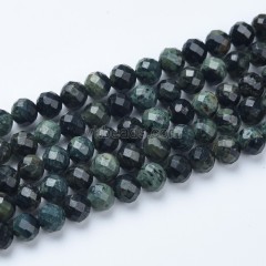 Kambaba Jasper Faceted Round Beads Strands, Sharp Facet, Approx 4-8mm, 38cm/strand