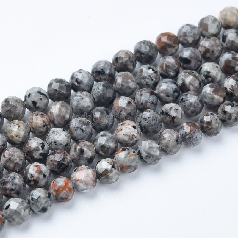 Yooperlite Faceted Round Beads Strands, Sharp Facet, Approx 4-8mm, 38cm/strand