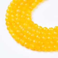 Yellow Agate Faceted Round Beads Strands, Sharp Facet, Approx 4-8mm, 38cm/strand