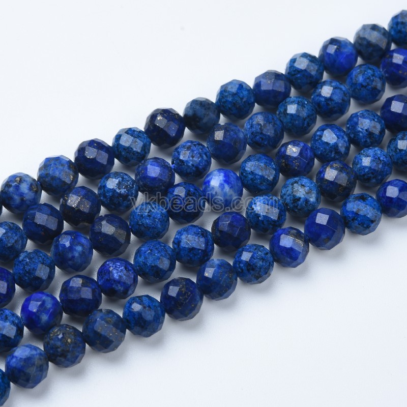 Lapis Lazuli Faceted Round Beads Strands, Sharp Facet, Approx 4-8mm, 38cm/strand