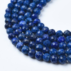 Lapis Lazuli Faceted Round Beads Strands, Sharp Facet, Approx 4-8mm, 38cm/strand