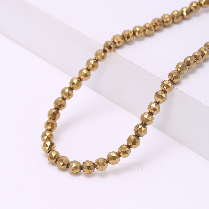 Hematite Faceted Round Beads Strands, Sharp Facet, Approx 2-20mm, 38cm/strand