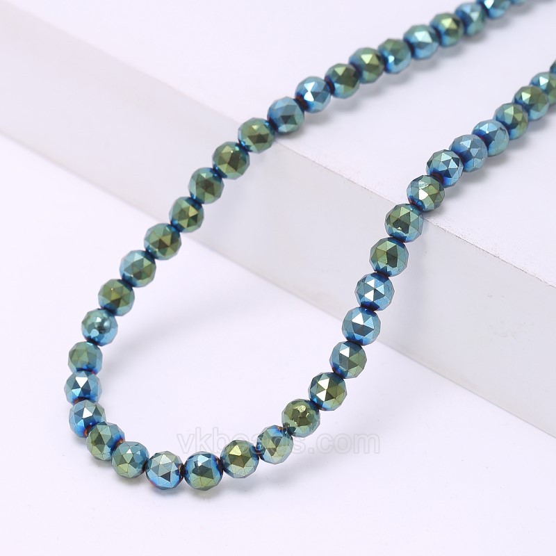 Hematite Faceted Round Beads Strands, Sharp Facet, Approx 2-20mm, 38cm/strand