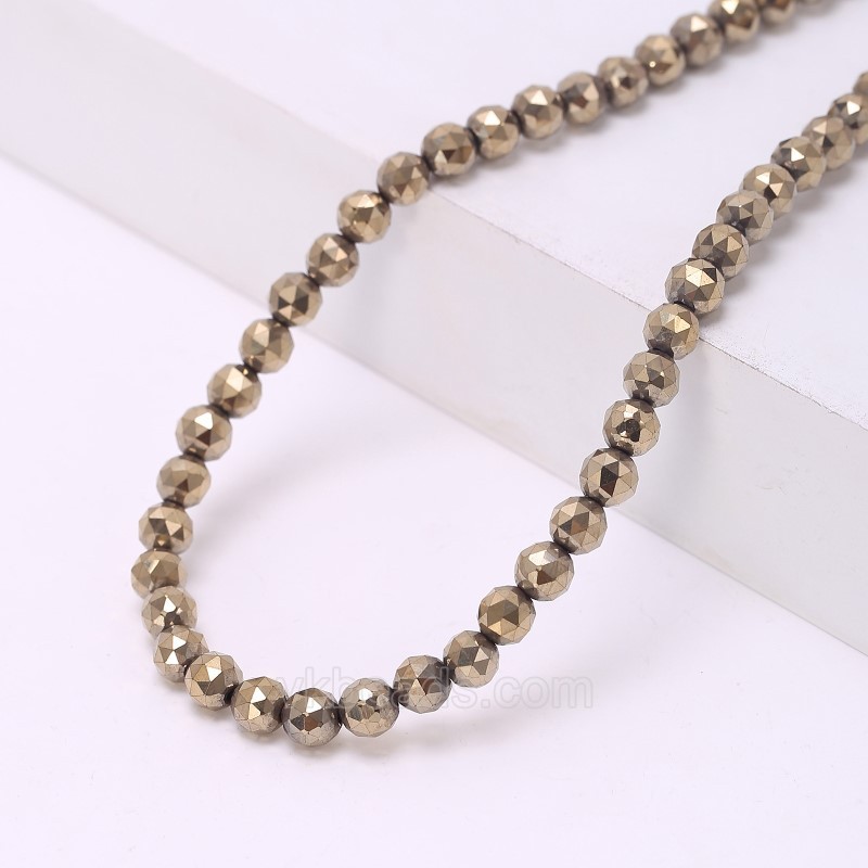 Hematite Faceted Round Beads Strands, Sharp Facet, Approx 2-20mm, 38cm/strand