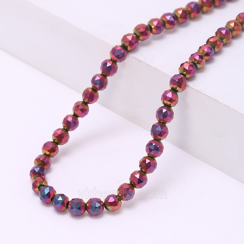 Hematite Faceted Round Beads Strands, Sharp Facet, Approx 2-20mm, 38cm/strand