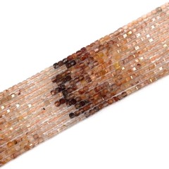 Gradient Tangerine Quartz Faceted Cubes, Approx 2mm, 38cm/strand