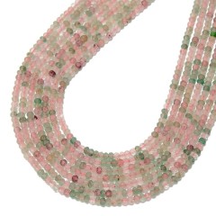 Natural Red&Green Strawberry Quartz Faceted Rondelles, Approx 2x3mm, 38cm/strand