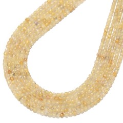 Natural Gold Rutilated Quartz Faceted Cubes, Approx 2.5mm, 38cm/strand