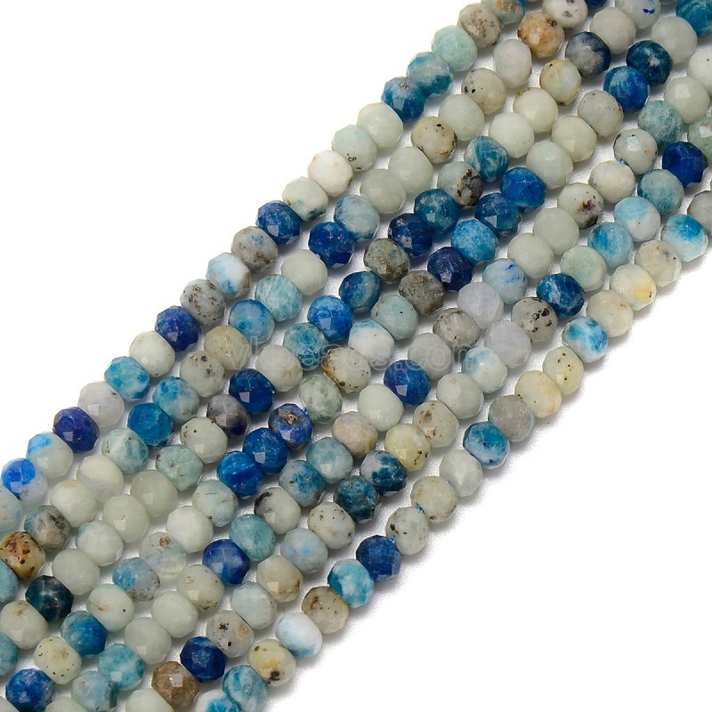 Blue Calcite Faceted Rondelles, Approx 3x4mm, 38cm/strand