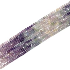 Gradient Fluorite Faceted Cubes, Approx 2mm, 38cm/strand