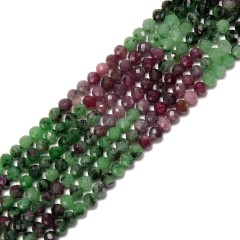 Gradient Ruby Zoisite Faceted Rounds, Approx 2-3mm, 38cm/strand
