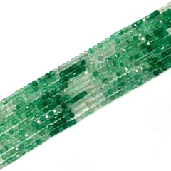 Gradient Green Agate Faceted Cubes, Approx 2mm, 38cm/strand