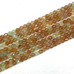 Arusha Sunstone Faceted Rounds, Approx 3mm, 38cm/strand