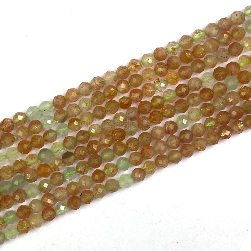 Arusha Sunstone Faceted Rounds, Approx 3mm, 38cm/strand