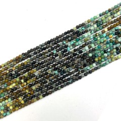 Gradient Turquoise Faceted Rounds, Approx 3mm, 38cm/strand