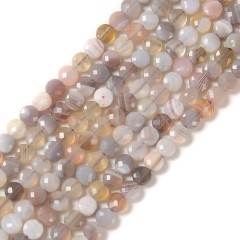 Botswana Agate Faceted Coins, Approx 4mm, 38-40cm/strand