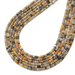 Natural Bumble Bee Jasper Faceted Rondelles, Approx 2x3-3x4mm, 38cm/strand