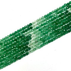 Gradient Green Agate Faceted Rounds, Approx 4mm, 38cm/strand