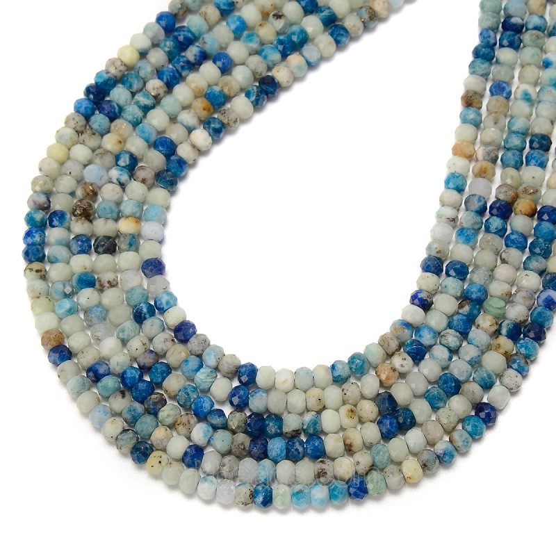 Blue Calcite Faceted Rondelles, Approx 3x4mm, 38cm/strand